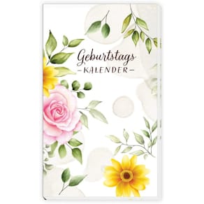 Taschenkalender TRÖTSCH Geburtstag Blumen, bunt, 52 Seiten