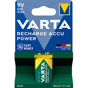 Batterie VARTA Accu, 9V, 200mAh, 1 Stück, Blisterpack
