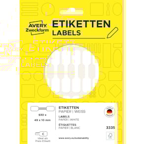 Etiketten Avery Zweckform 924ST, 49 x 10 mm, weiß