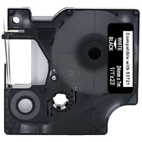 Tape 24mm vit på svart