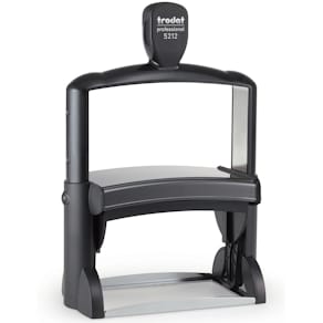 Stempel trodat mit individueller Textplatte, 134 x 149 mm, 16 Ze.