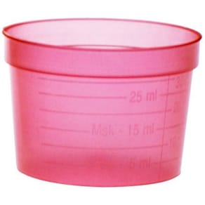 Medicinbägare Kväll Röd, bred, 30ml, 50/fp