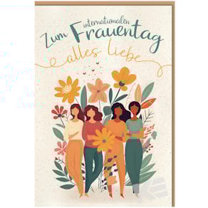 Grußkarte Frauentag, bunt, mit Umschlag