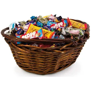 Godis Presentkorg brun inslaget 3,5kg