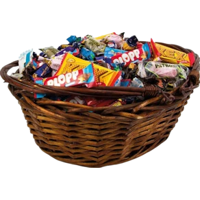 Godis Presentkorg brun inslaget 3,5kg