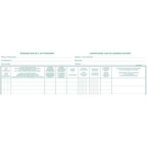 Aandeelhoudersregister Exacompta, 24 x 32 cm, tweetalig, voor NV