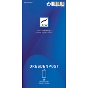 Briefkarte DFW DresdenPost, doppelt, DIN lang, hoch, 25 Stück
