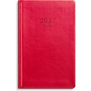 Burde Kalender Leader 2027 konstläder röd