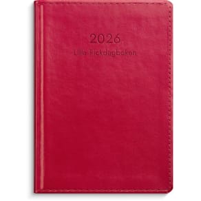 Lilla Fickdagboken 2026 konstläder röd