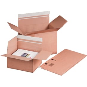 Transportbox SMARTBOX PRO, A4 braun, Haftklebung + Aufreißfaden