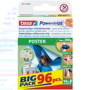Klebestreifen tesa Powerstrips Poster Big Pack, weiß, 33 x 81 mm