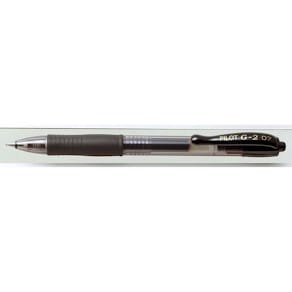 Gelpen Pilot G2 sort M/0,7 mm, klik, genopfyldelig, 12 stk