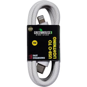 Oplaadkabel Greenmouse Lightning, USB‑C naar 8‑pin, 1 m, woven