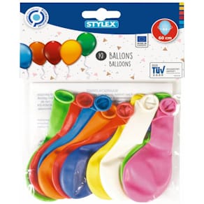 Luftballon Stylex, farbig sortiert, 10 Stück (Polybeutel, Blister