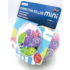 Korrekturroller PLUS JAPAN Mini Einweg, sortiert, 6m x 4,2mm, 50‑