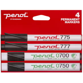 Permanent marker Penol small, assorterede farver, 4 stk