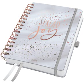 Spiralbuchkalender Sigel Jolie Glittery Joy, A5, 2026, grau