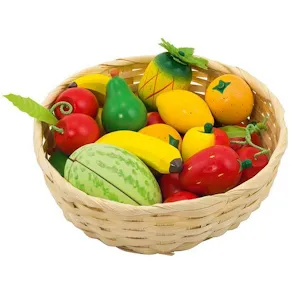 Fruktkorg med frukter i trä 23