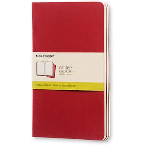 Cahier Journal Olinjerad Large Röd 3-Pack