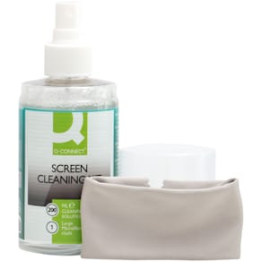 Reinigungsset Q-CONNECT, 200 ml + Mikrofasertuch