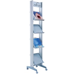 Prospektständer Paperflow 4.24x32TM.35, 4 Fächer, A4, alu/silber