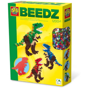 Bügelperlen-Set SES Creative T-Rex, 1.200 Perlen, inkl. Stiftpla