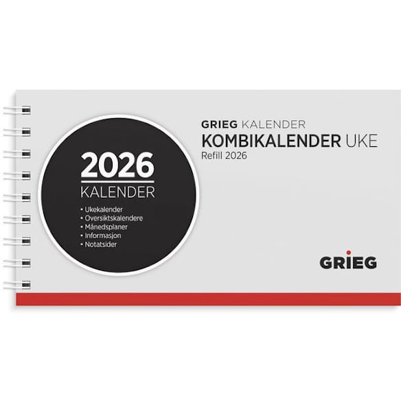 Kombikalender GRIEG 2026 spiral