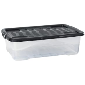 Plastlåda STRATA 30L klar med lock PP