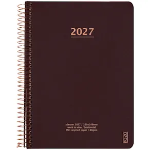 KOZO Kalender 2027 A5 Vecka per uppslag Coffee
