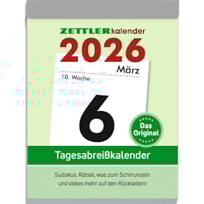 Tagesabreißkalender Zettler Typ 305, Nr. 5, 8,2 x 10,7 cm