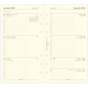 Dagbok Personal 2026 Vecka Per Uppslag Svensk