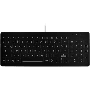 Active Key QuickClean Med KB Rem Cov Backlit Comp W Black