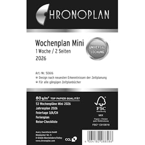 Kalendereinlagen CHRONOPLAN Wochenplan Mini, 2026