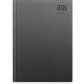 Sjefskalender GRIEG A5 imitert 2026 grå