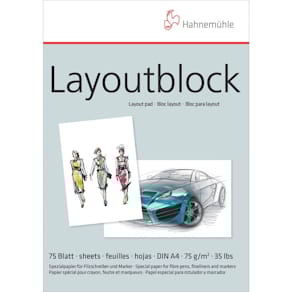 Layoutblock Hahnemühle, A4, 75 Blatt, 75 g/m², weiß