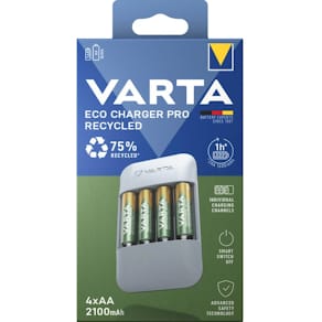 Ladegerät VARTA Eco Charger Pro Recycled, inkl. 4x AA 2100 mAh, G