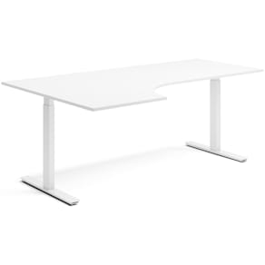 Skrivbord el vänster 80x200 cm Vit/Vit
