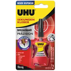 Sekundenkleber UHU blitzschnell Präzision flüssig, 3 g