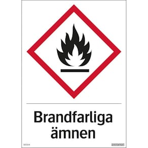 Skylt Brandfarliga ämnen 210x297mm