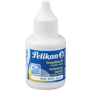 Stempelfarbe Pelikan, 30 ml, weiß, wasserfest, schnelltrocknend