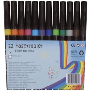 Viltstift Q-CONNECT, geassorteerde kleuren, pak van 12 stuks
