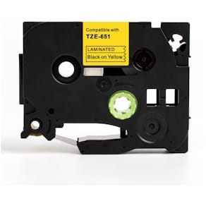 Tape 24mm TZe-651 svart på gul