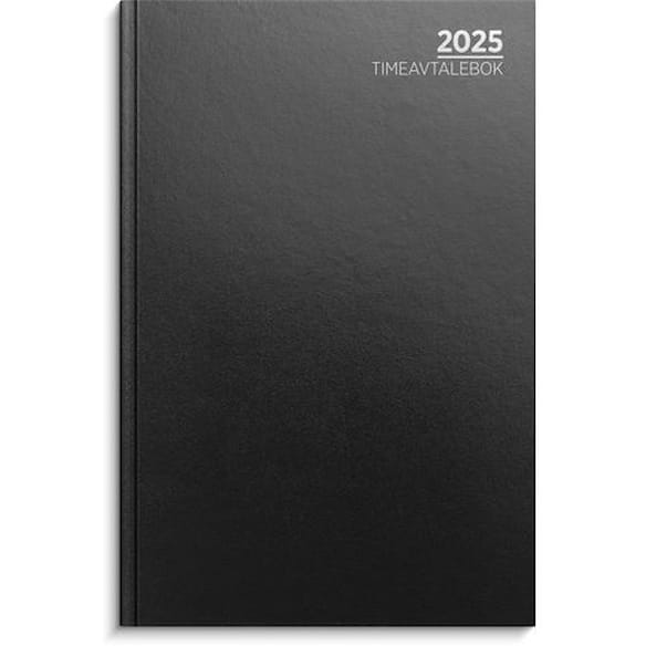 Timeavtalebok GRIEG imitert 2025 sort