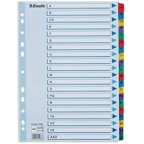 Register ESSELTE Mylar A4 A-Ö multifärgat