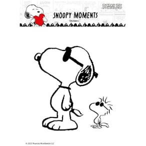 Sticker BRAUN + COMPANY Snoopy, schwarz/weiß, groß
