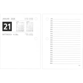 Umlegekalender-Ersatzblock Zettler 336, 8 x 10,8 cm, 1T/2S