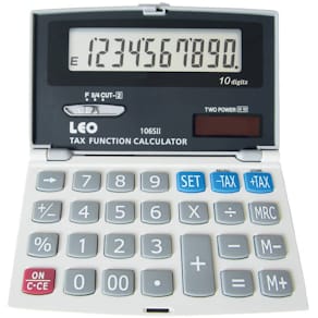 Taschenrechner LEO, silber/grau, 10-stellig, klappbar