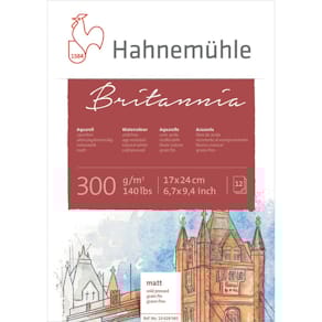 Aquarellblock Hahnemühle Britannia, 17x24 cm, 300 g/m², 12 Blatt