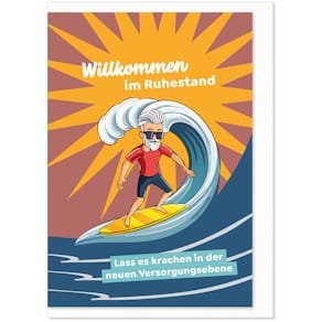 Humorkarte KOMMA³ Ruhestand, sortiert, mit Umschlag