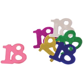 Konfetti Zahl 18, bunt